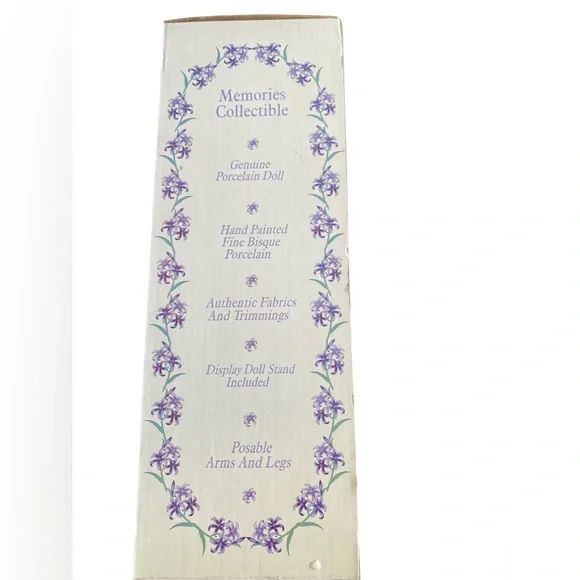 Memories Collectible Porcelain Doll Vintage 90s Blonde Blue 11 inch With Stand - Picture 3 of 4